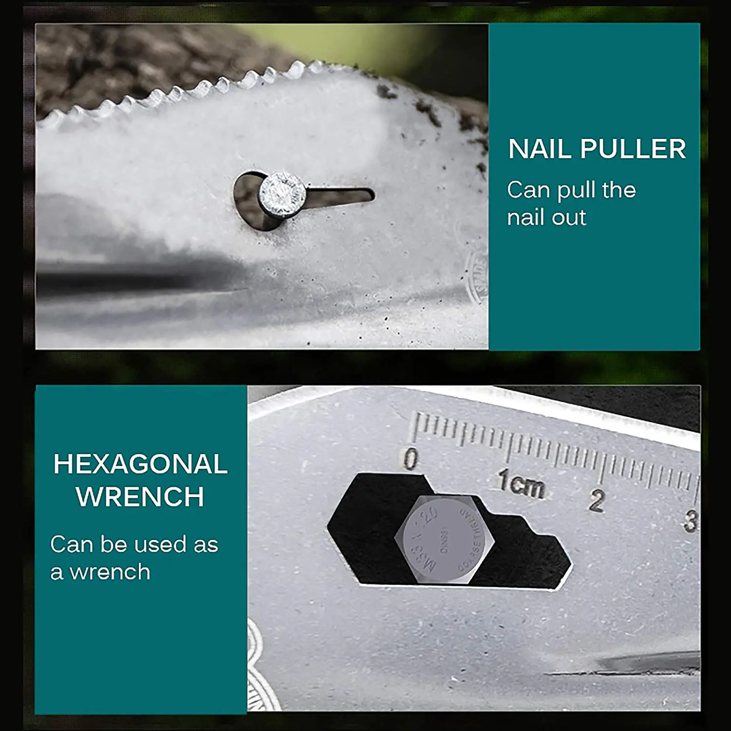 Stainless Steel Garden Shovel Spade Multi Tool Weeder With Sawtooth Hex Wrench Ruler Digging Trowel Knife Spear Garden Bonsai 6