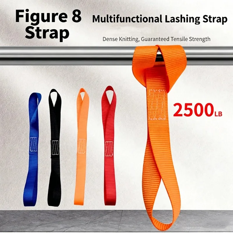 1-4PCS 자동차 오토바이 포장용 타이 다운 루프 스트랩 트렁크 화물 수하물 고정용 내구성 다용도 나일론 소프트 스트랩 유니버설