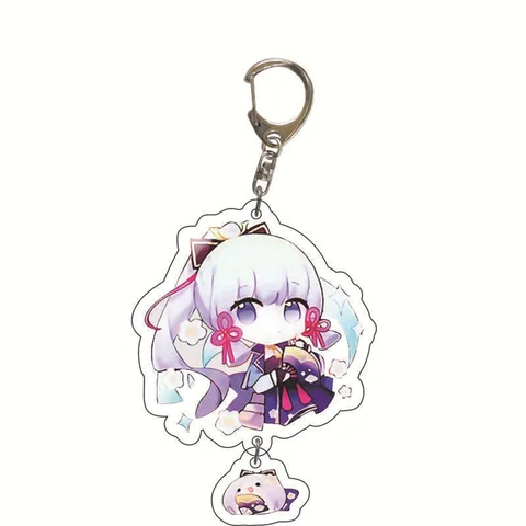 Game Genshin Impact Keychain Raiden Shogun Hutao Kaedehara Kazuha Xiao Yoimiya Cartoon Pendant Keyring Jewelry Accessories