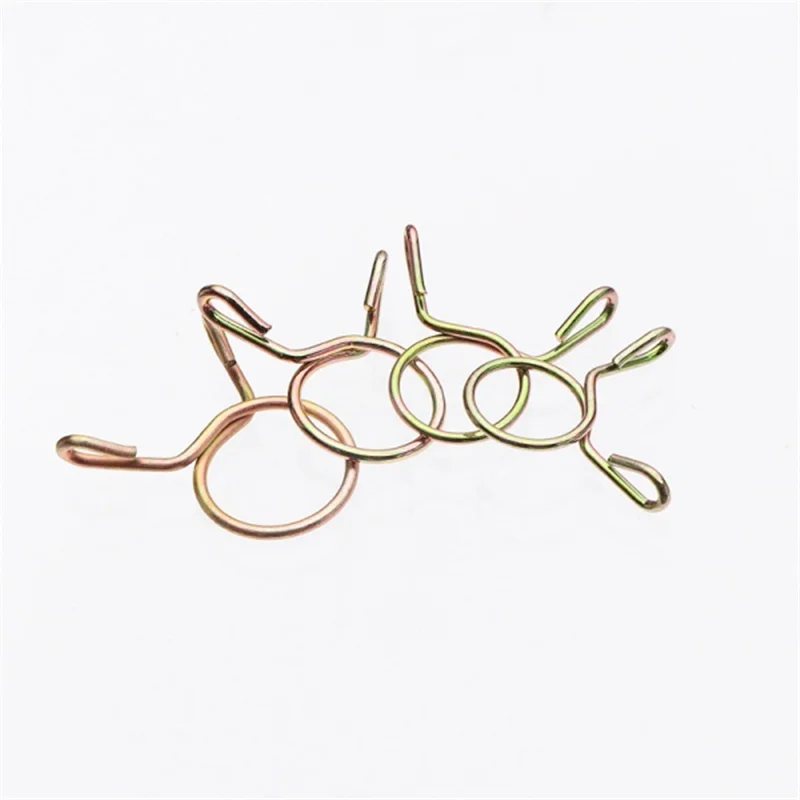 Petrol Hose Spring Clamps 5~14mm Zinc Plated Pipe Clips Fuel Line Petrol Pipe Fuel Hose Clamp for Motorcycle Boats 10/20/50pcs hose clamps