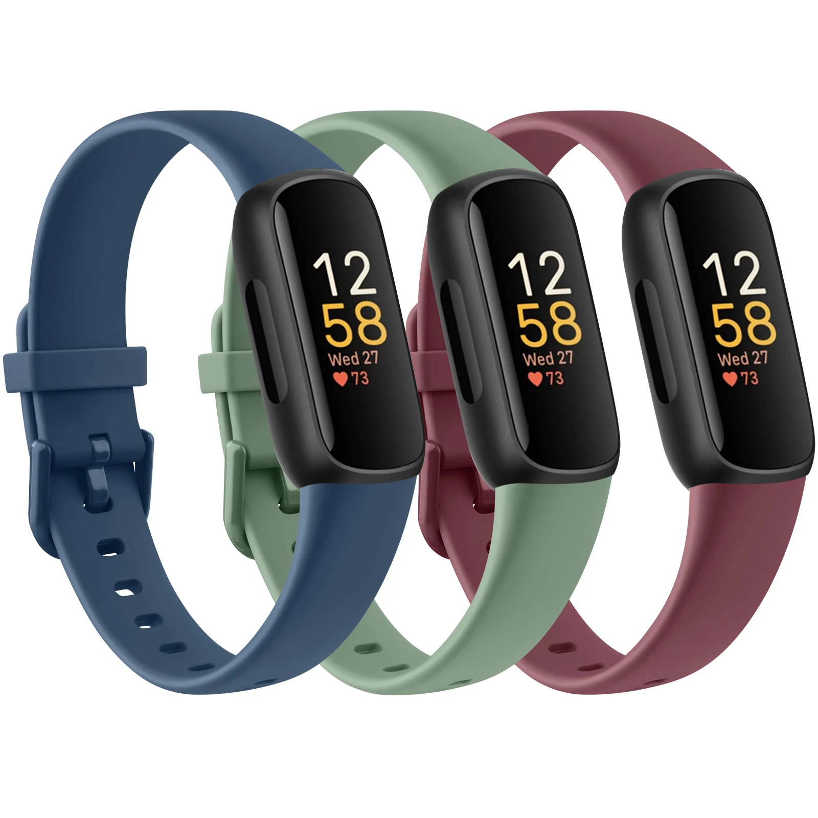 Soft Silicone Adjustable Sport Bracelet – Pack of 3 Watchbands