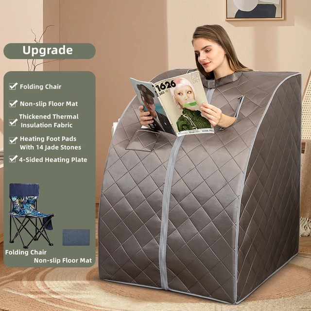 Oversize Portable Far Infrared Sauna One Person Home Spa Therapy With  Heating Foot Pad Relaxation Better Sleep - Sauna Rooms - AliExpress