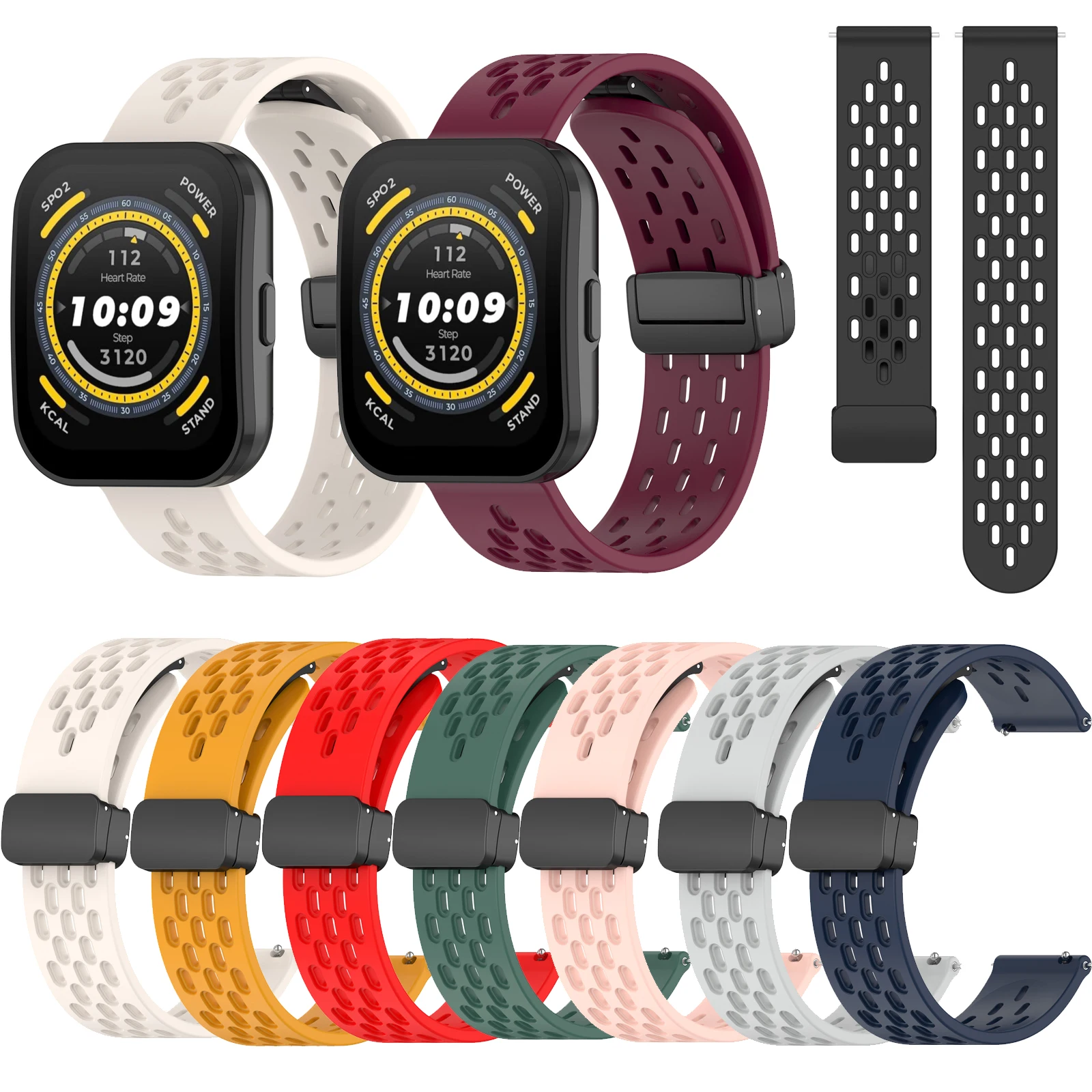 

Silicone Magnetic Buckle Strap For Huami Amazfit Bip5 Bip3 Bip 3 5 Lite S U Pro Soft Candy Color Watch Band Sports Bracelet Loop