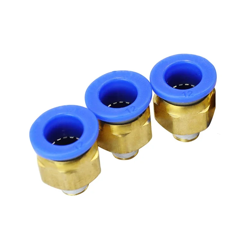 

PC12-01 500PCS A Lot Quick Air Hose Connector 12mm To Thread BSP 1/8" Male Nipple Brass Coupling One-Touch Pneumatic Fitting