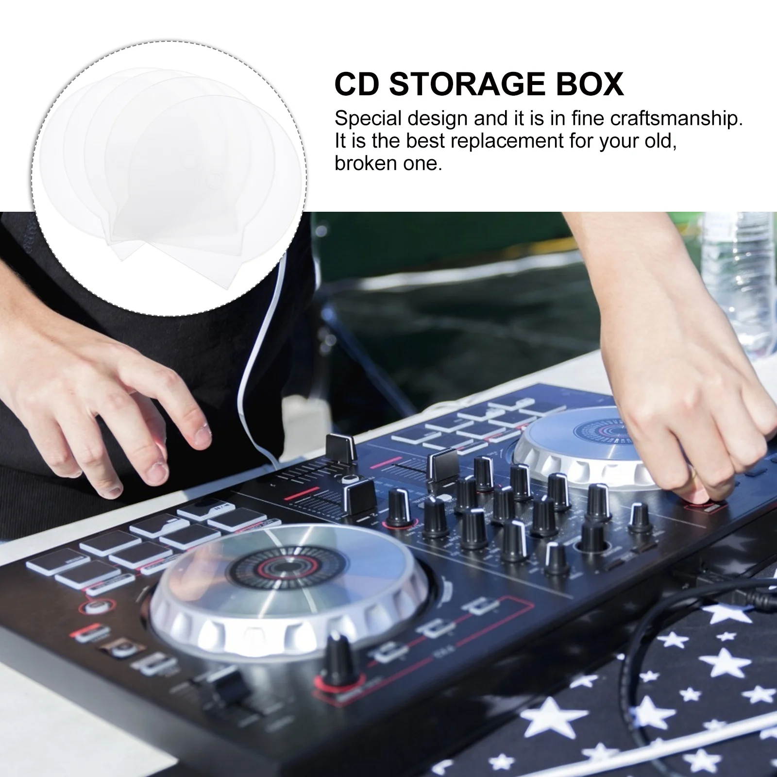 실용적인 휴대용 플라스틱 CD 보관 케이스, CD 보호대 공급 장치, 20 개