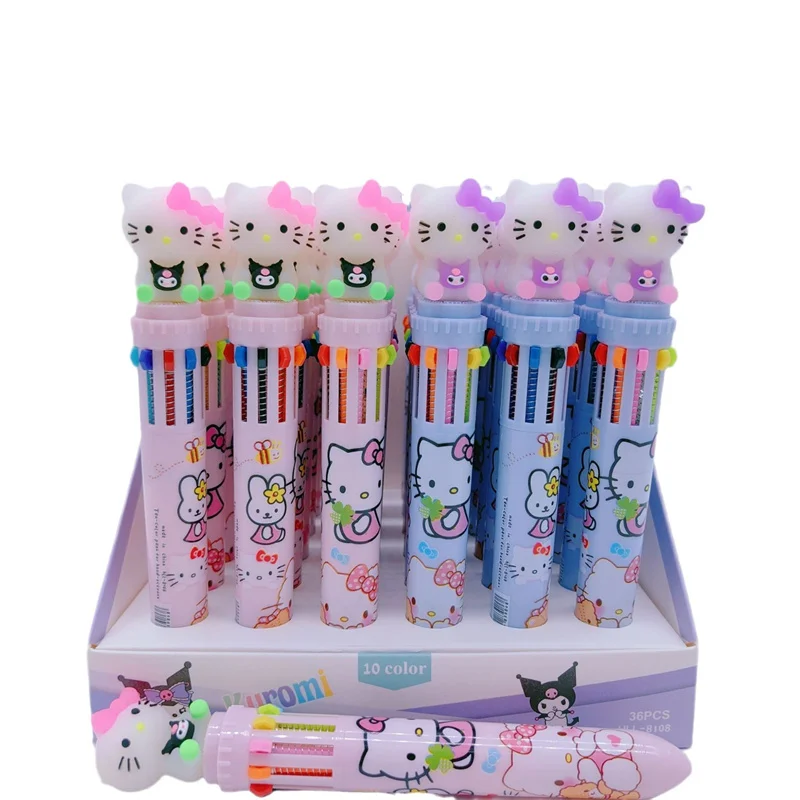 

36 шт/лот Sanrio Kawaii кошка 10 цветов шариковой ручкой милый пресс шариковой ручки школьные письменные принадлежности канцелярские принадлежности подарок