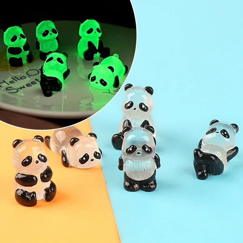 

Tiny Micro In Decorate Cute 5pcs Glow Mini Luminous Home Pandas Ornaments Crafts Landscape Figures DIY Dark The Resin