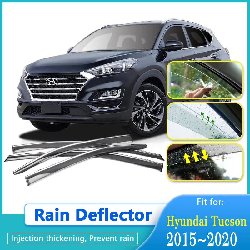 Window Rain Deflectors Rain Visors For Hyundai Tucson Ix35 TL 2015~