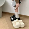 Chunky Platform Slippers for Women Summer Non-Slip Thick Bottom Sandals Woman 2025 Solid Color Wedge High Heel Slides Female 6