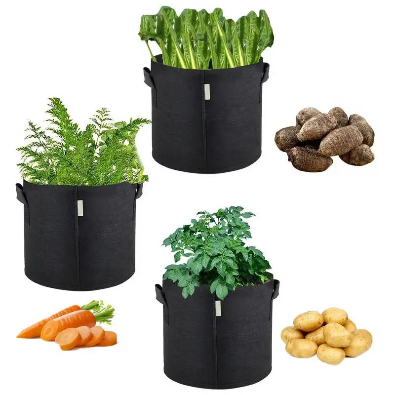 

Vegetable Plant Fabric Grow Bag Thicken Gallon Potato Grow Bag Nonwoven Fabric Pots With Handles Aeration Plant Grow Bag Supply