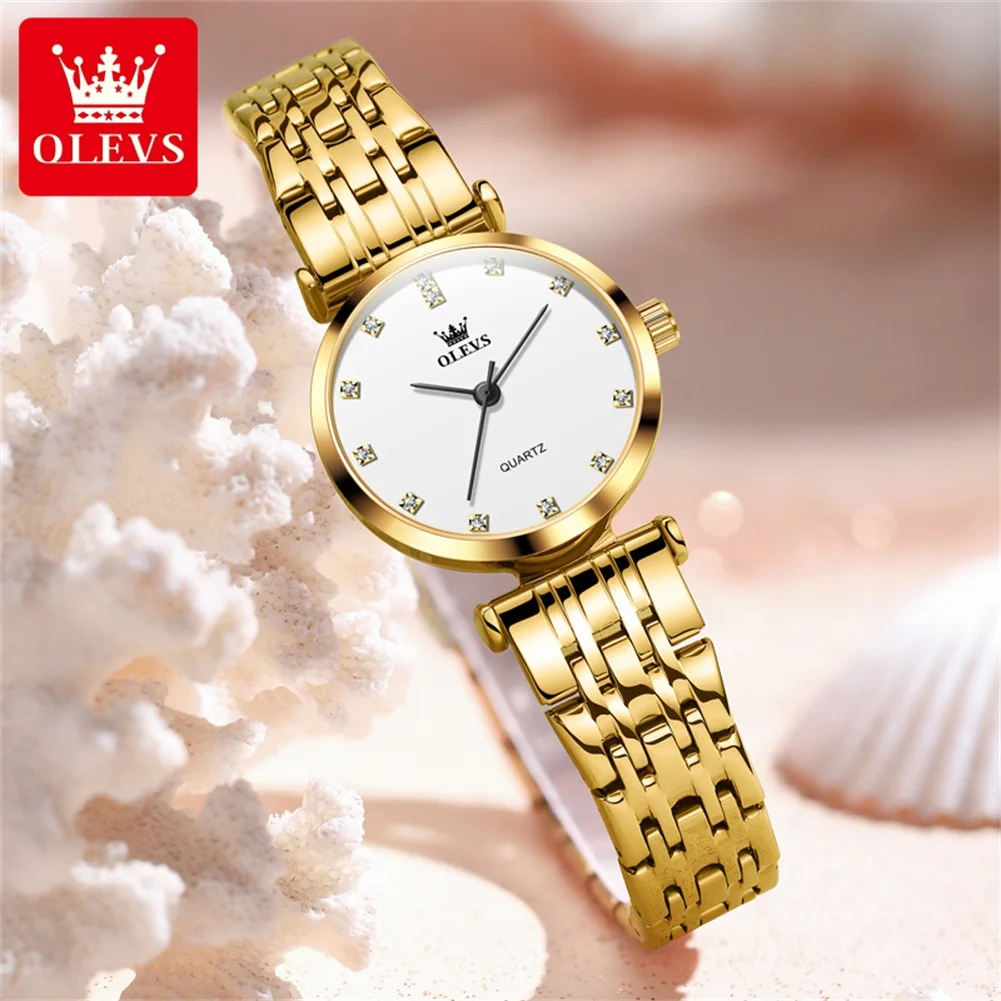 OLEVS 5596 Diamond Luxury Elegant Women Watches Waterproof Original Quartz Watch For Woman Top Brand Business Wristwatch