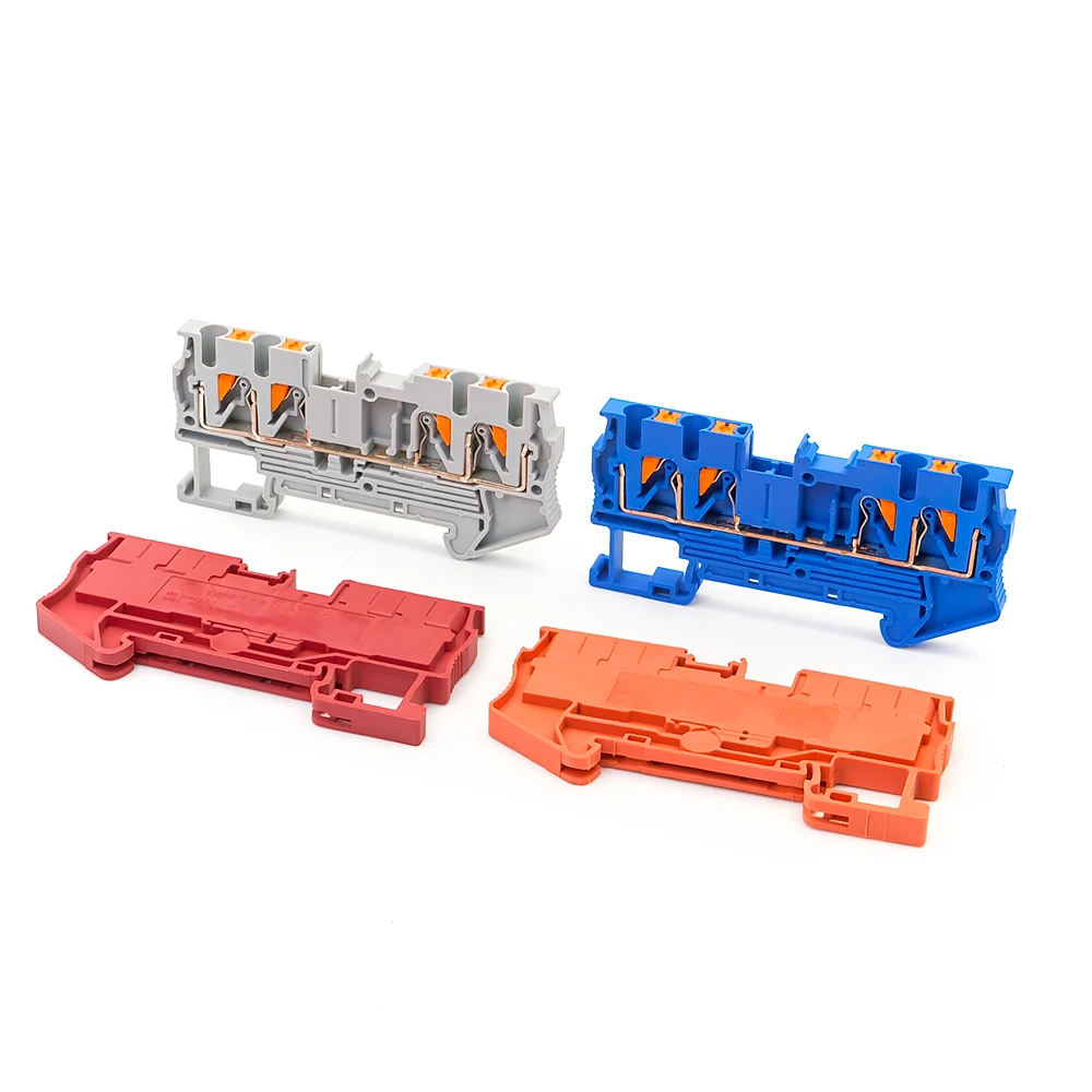 10Pcs Terminal Block PT2.5-QUATTRO 4 Conductors Din Rail Electrical Wire Spring Connection Push In Conductors Wire Connector din rail terminal block,wire connectors