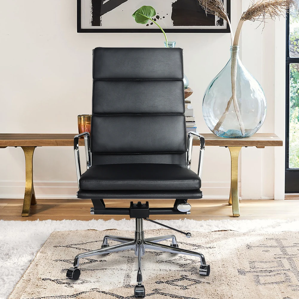 Description Picture 3 of item[Flash Sale]High/Low Back Genuine Leather Office Chair Executive Chair Alloy Base Black/White/Brown[US-W]