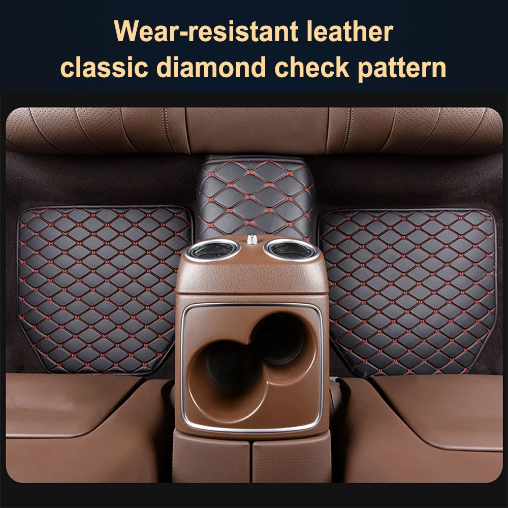 5Pcs Set Universal Car Floor Mats PU Leather Waterproof Auto Foot Pad Protector Automobile Interior Carpet Accessories Interior