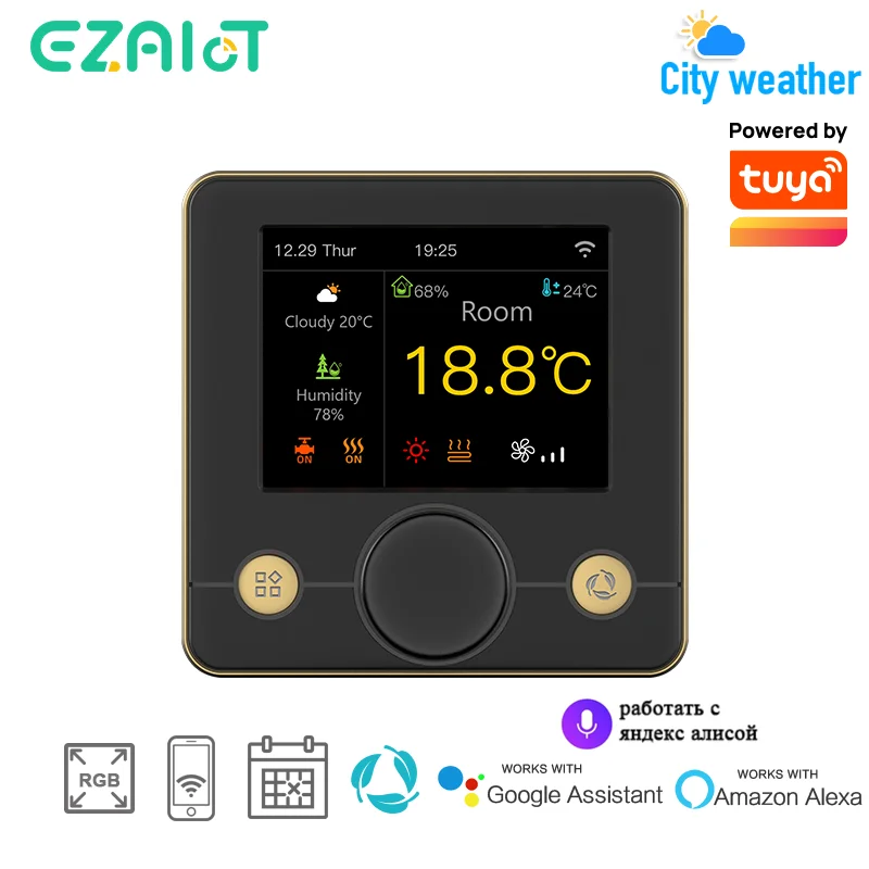 SmartTuyaWiFiThermostatHumiditySensorTemperatureControllerWater
