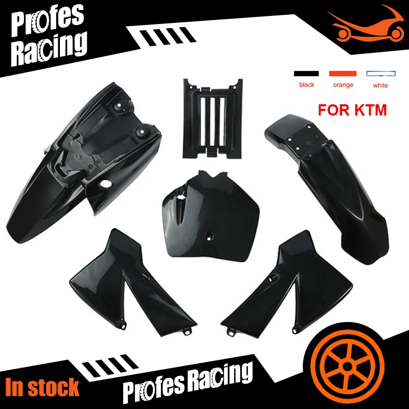 KTM50 SX 50 JUNIOR 50cc SX Fender Plastic Body Kit 2002-2008 KTM BLACK  ORANGE