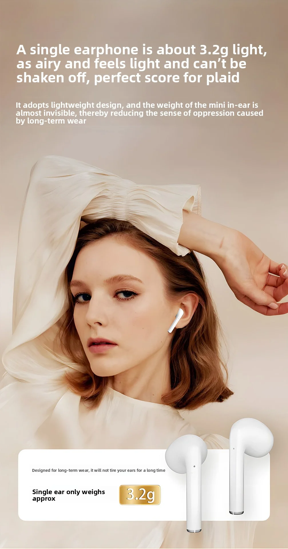 In-ear headphones Stereo TWS wireless Bluetooth headphones call noise reduction