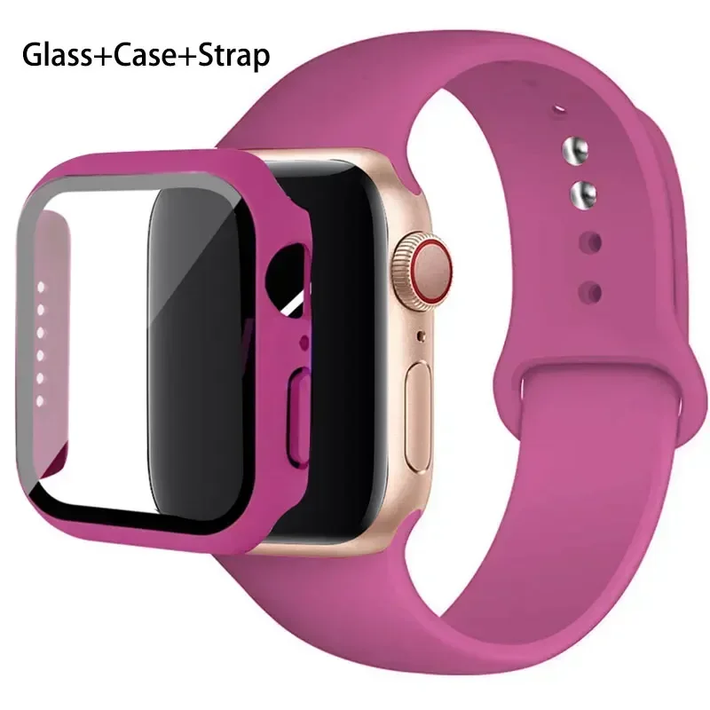 Premium Silicone Watchband Set with Glass Protector & Strap