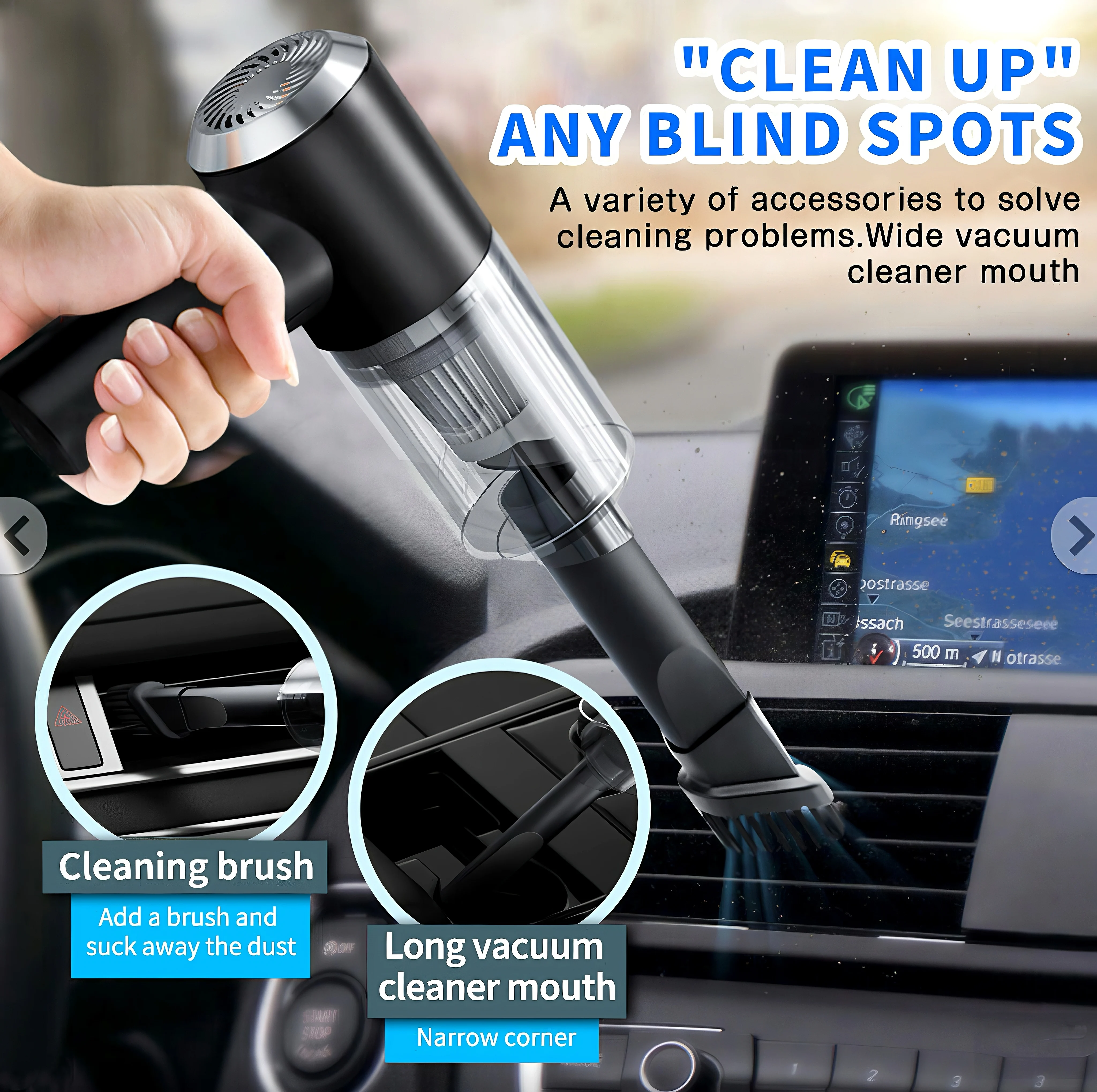 6000Pa Mini Portable Vacuum Cleaner High Power Powerful Dust Removal Appliance Automatic Car Household Powerful Cleaning Tool 1