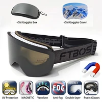 Ski Goggles Magnetic Suction Glasses Double-Layer Anti Fog Winter All Day Skiing Glasses Alpine Skiing Goggles Men's Glasses 1