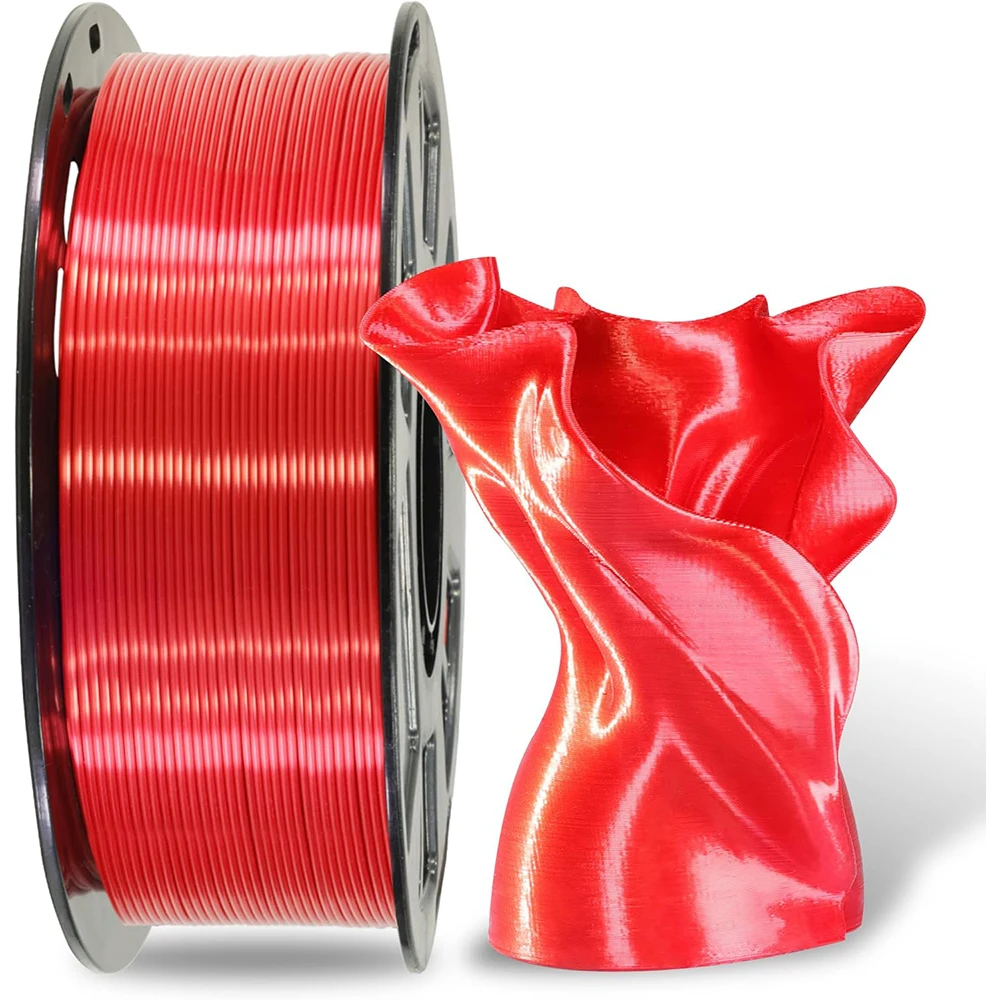 250g 500g 1Kg 3D 프린터 필라멘트 PLA 실크 레드 1.75mm 3D 프린터용 소재 필라멘트 와이어 진공 포장