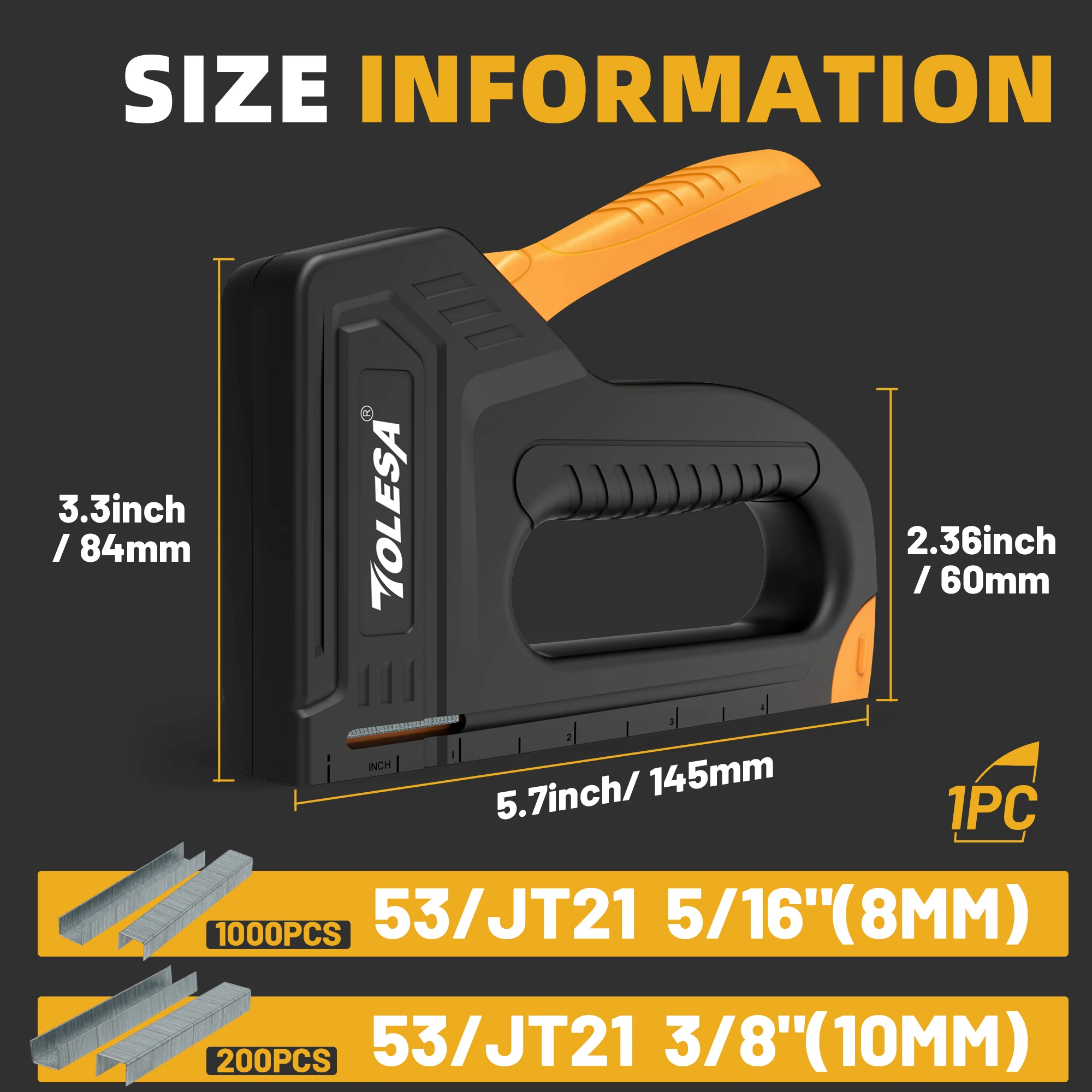 TOLESA Light Duty Staple Gun for Wood Upholstery Staple Gun with 1200PCS Staples Fabric Stapler Gun for Crafts DIY Decoration 2