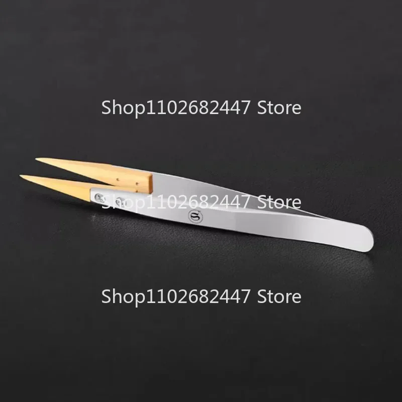 Precision tweezers Boxwood tweezers precision anti-magnetic tweezers insulated non-damaging parts watch repair tools