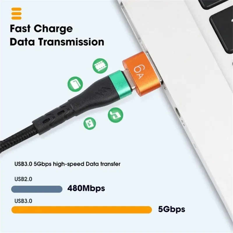 รูปสินค้า อะแดปเตอร์ USB Type-C 6A แปลง USB 3.0 สำหรับมือถือและโน้ตบุ๊ก