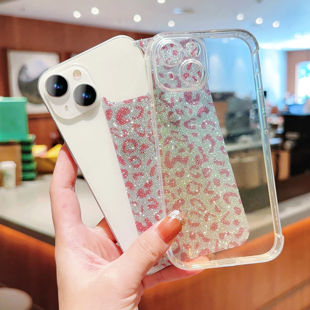 „Lase Leopad“ apsauginis telefono dėklas, skirtas „iPhone 15“, 14, 13, 12, 11, „Po Max Mini XR XS X 7 8 Plus“ ir atsparus smūgiams, minkštas TPU dėklas._voghion.com