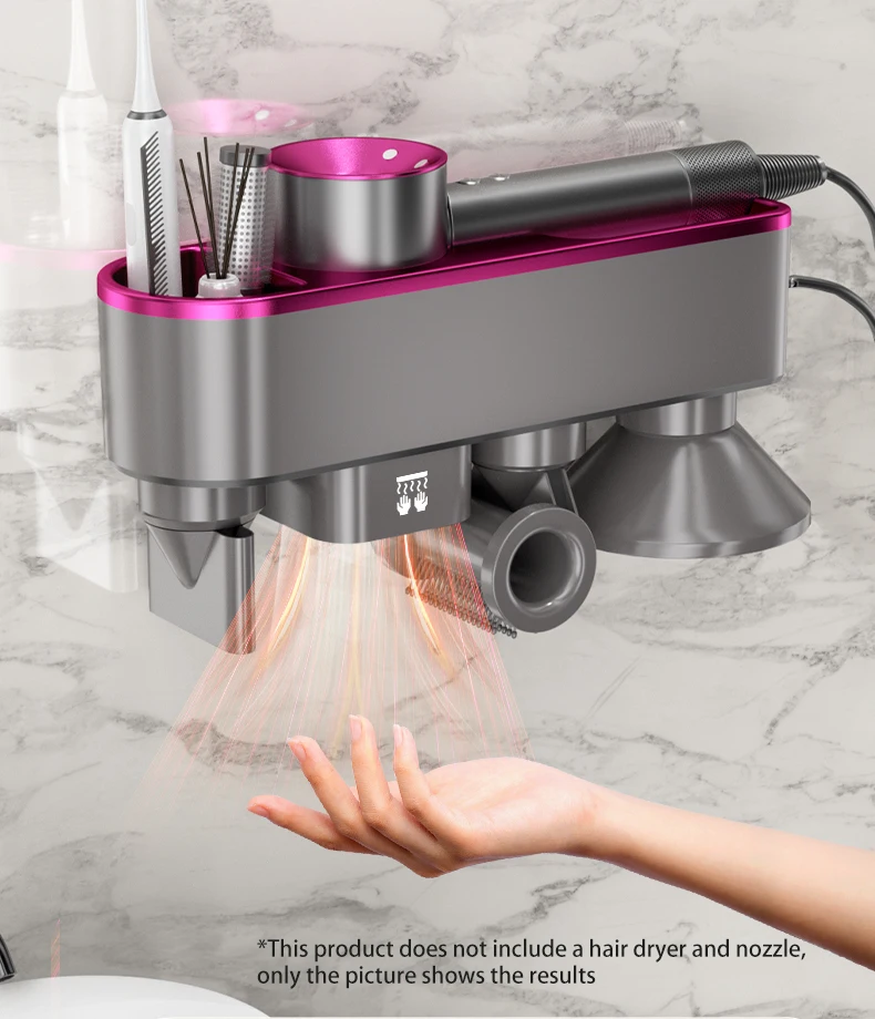 Description Picture 5 of itemWall Mounted Hair Dryer Holder For Iconic Brand Hair Dryer Toilet Organizers For Dyson Blower Change Into Hand Dryer