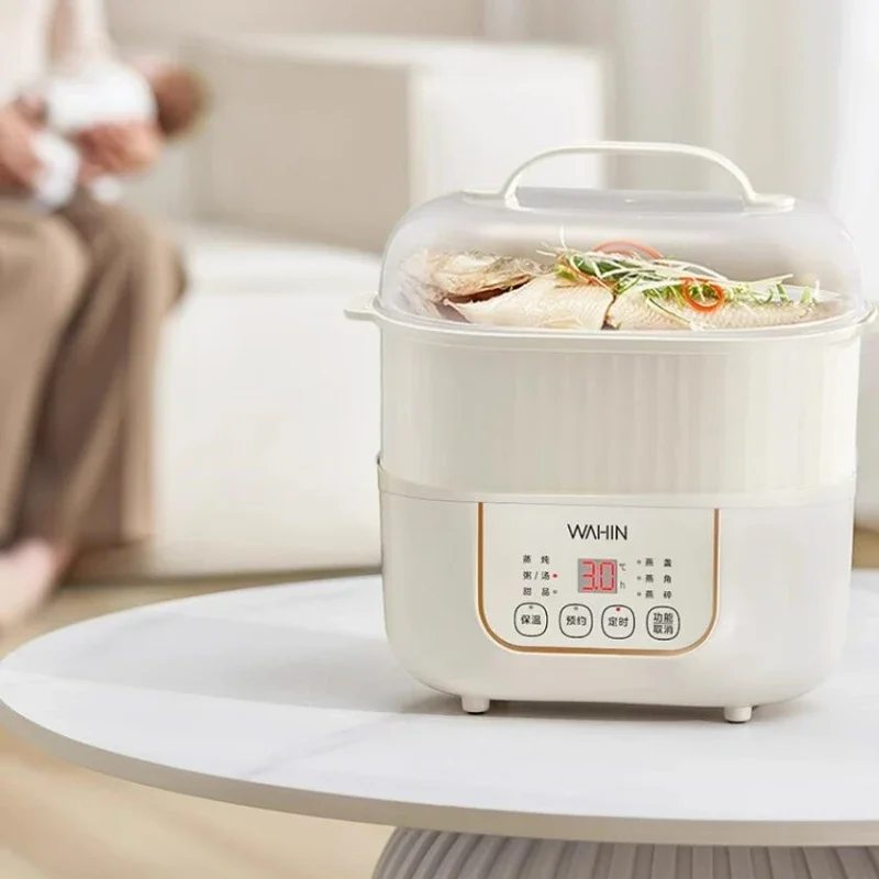 220V Electric Stew Pot Ceramic Double-bladder Electric Stew Pot Waterproof Household Automatic Soup Steamer
