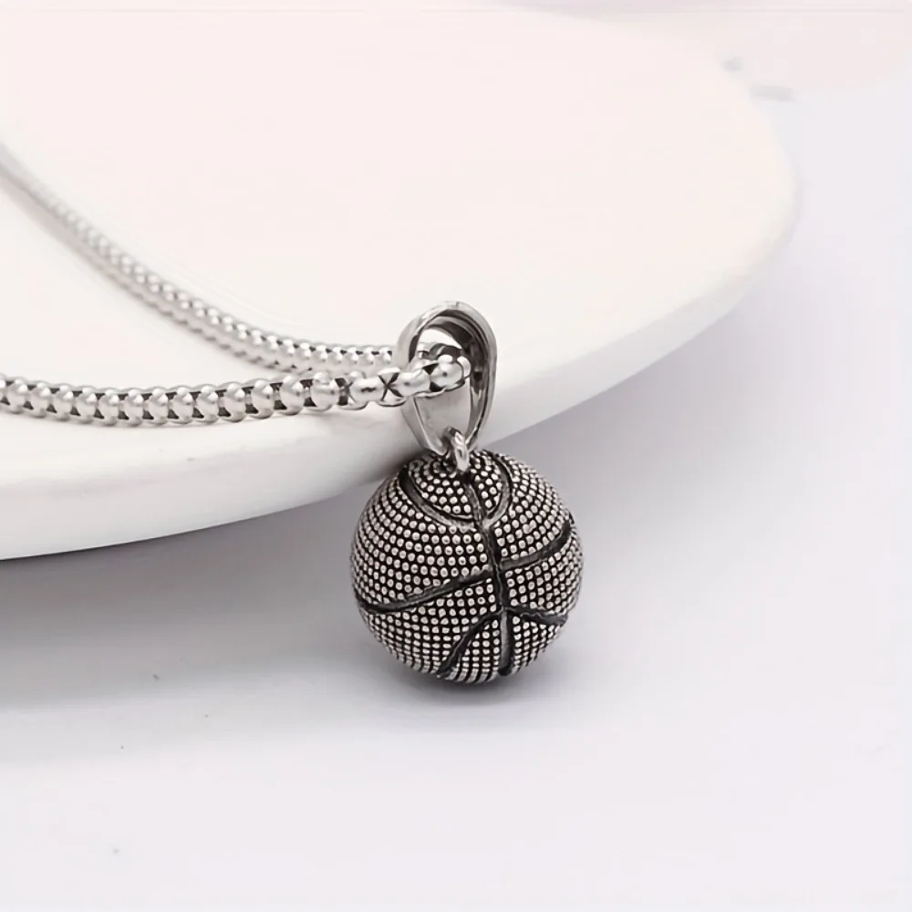 الموضة المهيمنة كرة السلة قلادة الرجال الفولاذ الم...