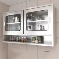 Modern Stainless Steel Kitchen Cabinets Wall Mounted Storage Cabinet Creative Home Furniture Kitchen Island Balcony Room Cabinet 2