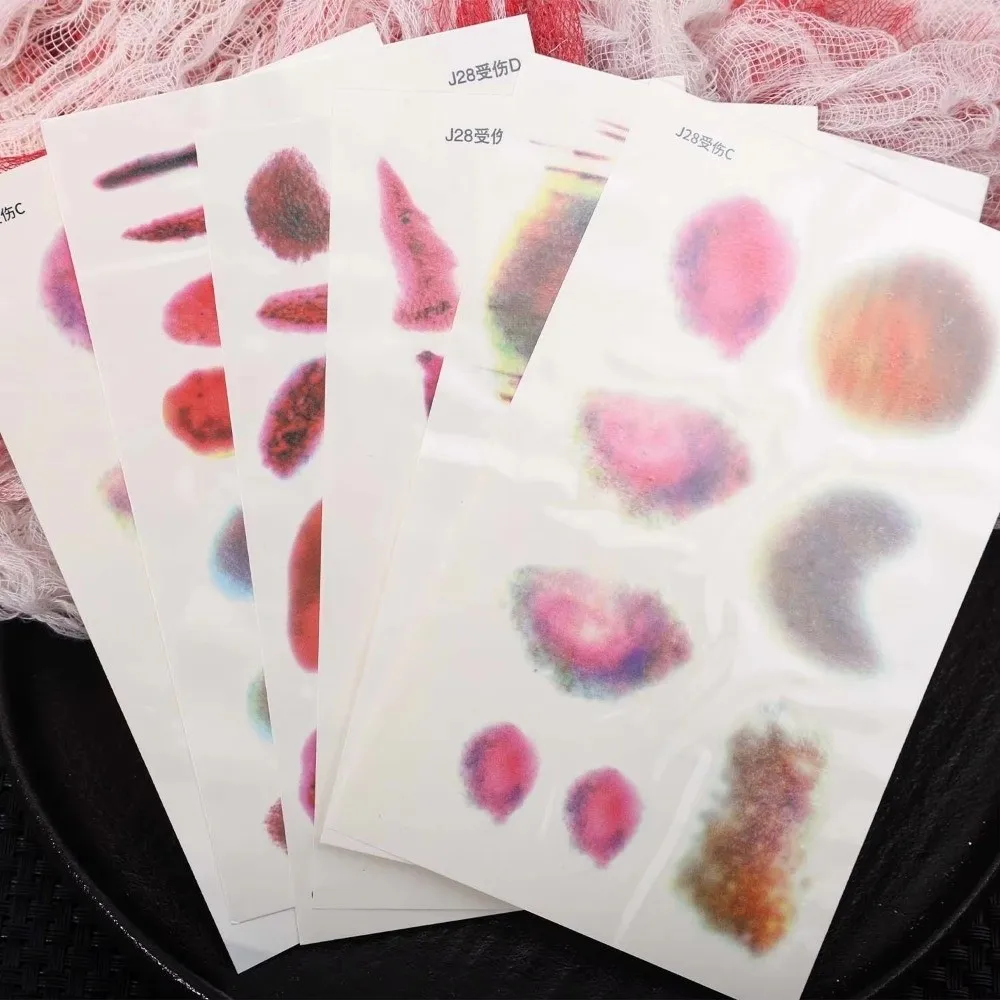1/4PCS Waterproof Wound Bruising Temporary Tattoos Lasting Realistic Cosplay Arm Ankle Scar Tattoo Stickers 3D