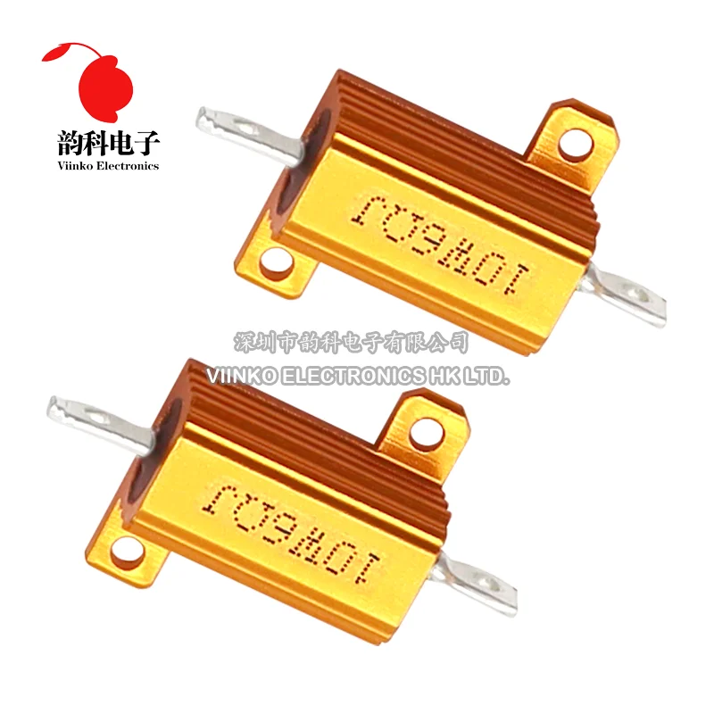 1PC 10W RX24 Aluminum Wirewound Resistor 0.1 ~ 30K 0.5 1 2 3 5 6 8 10 20 100 150 200 300 500 1K 10K ohm