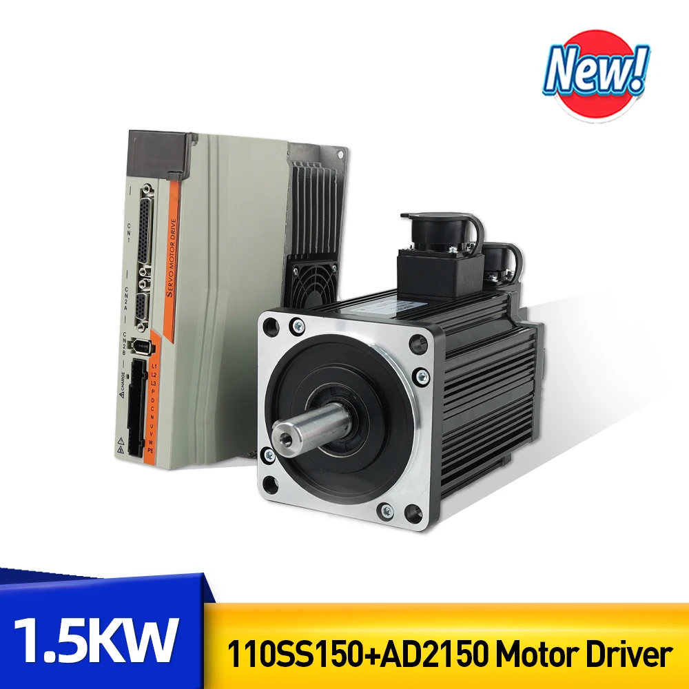 110SS150-5030  5N.m 6.0A AC200-240V ASD2200 Servo Drive + 3M Cable CNC Medical Instruments Equipment AC Servo Motor Kit 1.5KW