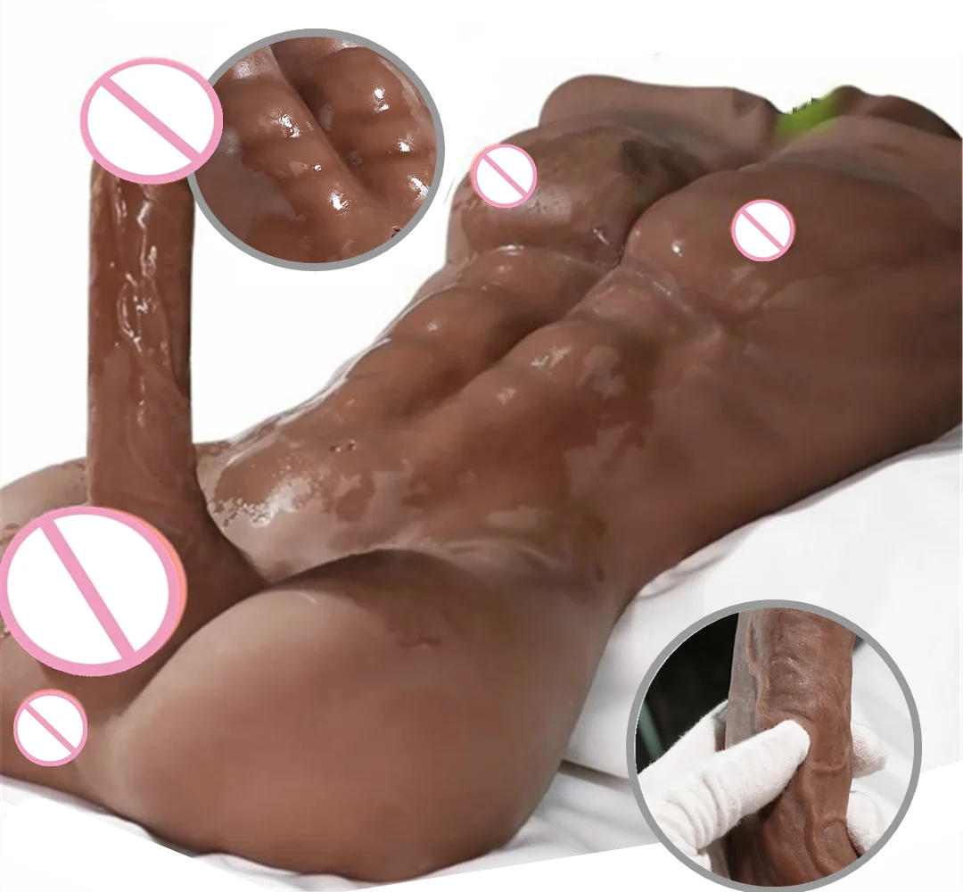 Strong Men's Body Sex Doll Tanned Skin Huge Penis Women Men Masturbation Sex Doll 18+ Big Dildo Cock Erotic Adult Supplies