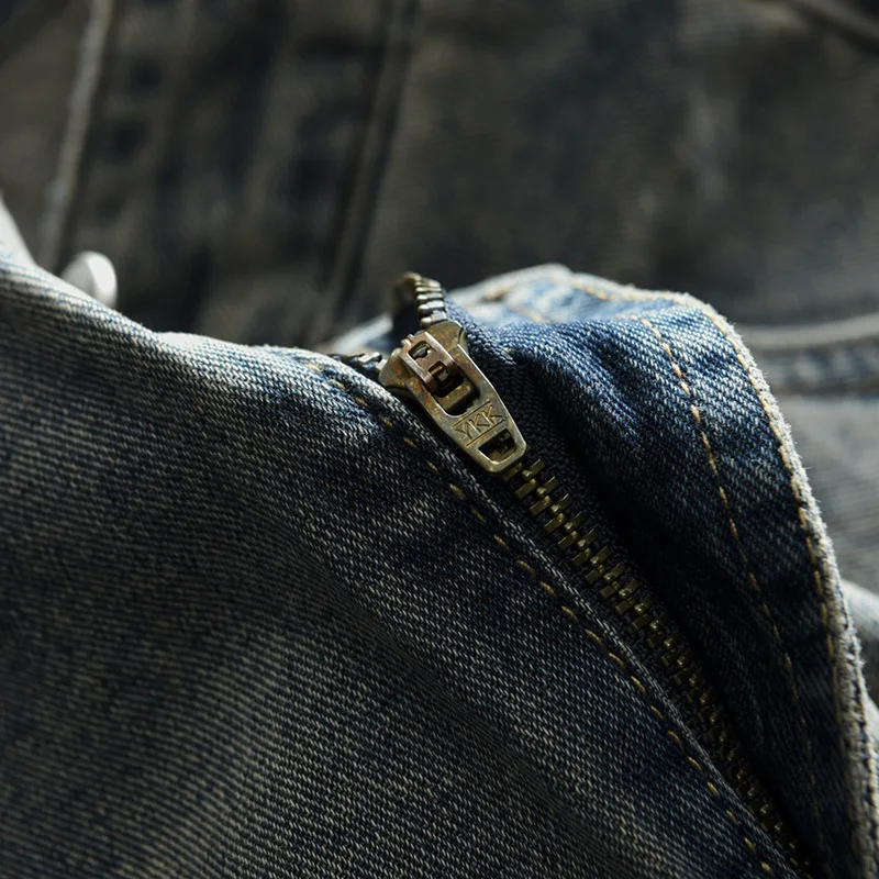 2024 Spring New Washed Casual Vintage Jeans for Men Clothing Soft Cotton Streetwear Men Pants AG7126