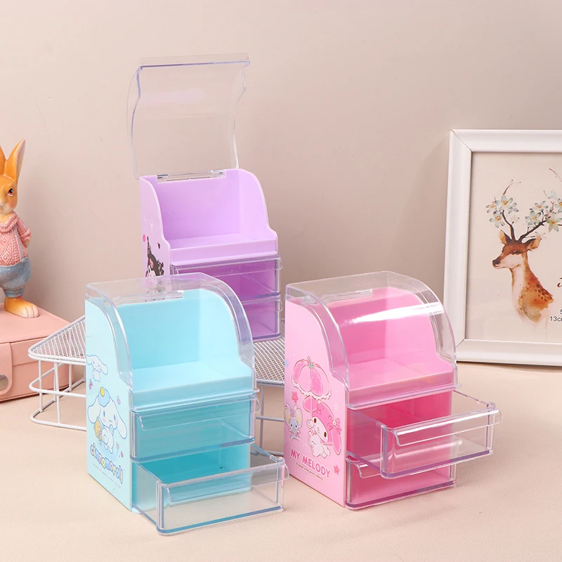 

Новый милый Sanrio My Melody Cinnamoroll аниме кавайный Настольный ящик для хранения милых ювелирных изделий Kuromi полка для хранения детских игрушек