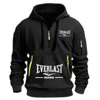 Men's Fashion Casual Hoodie Multi-pocket Sports Long-sleeve Sweatshirt Up Down Print Warm Half Zip Hooded Fitness Pullover Good - Image 6
