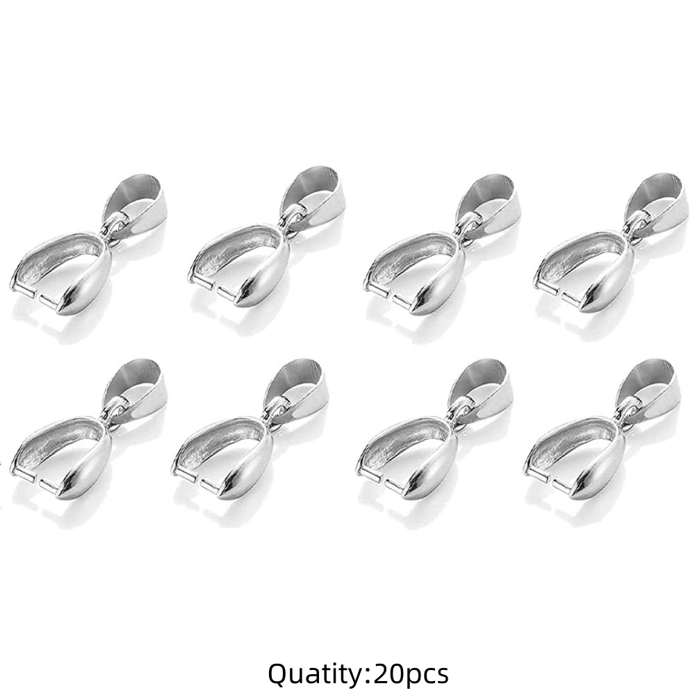 Stainless Steel Pendant Pinch Clip Bail Clasp Closure