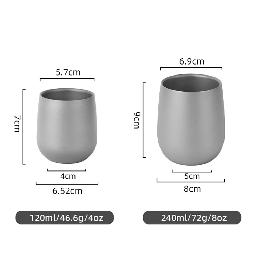Portable Cups Titanium Cup Insulated Double Wall Drink Outdoor Cooking Camping Water For Hiking Cool Gear
