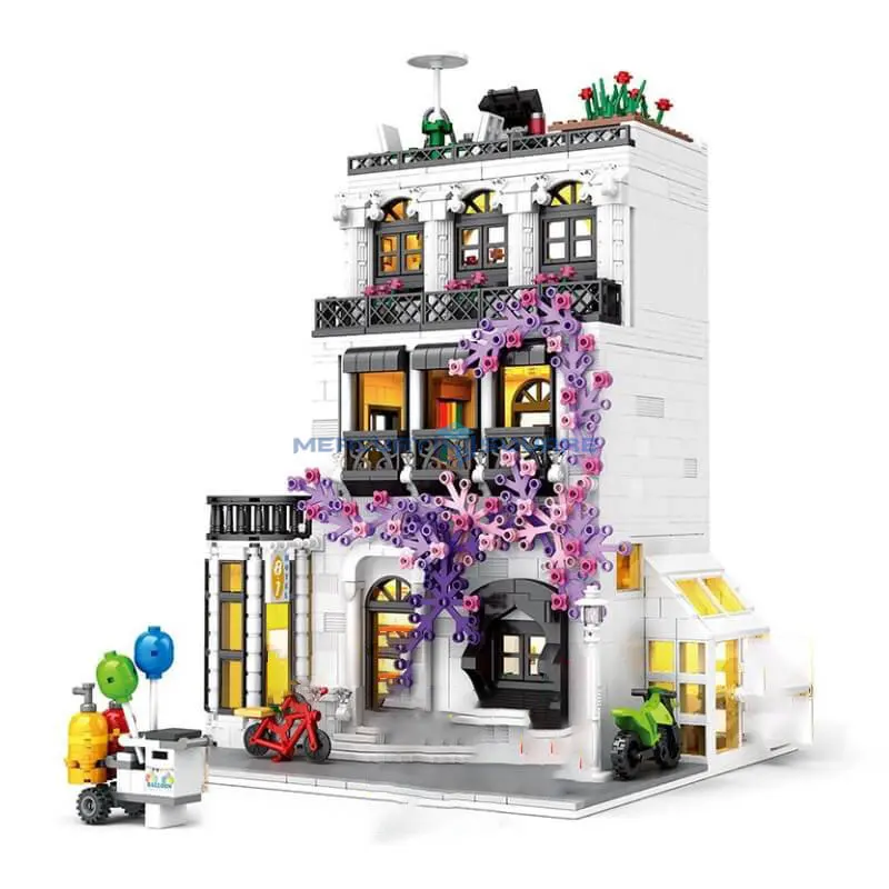 Europe Garden Street Series Moc 86012 House Architettura Modulare Modello Building Blocks Set Di Mattoni Regalo Giocattolo Fai Da Te Per Bambini