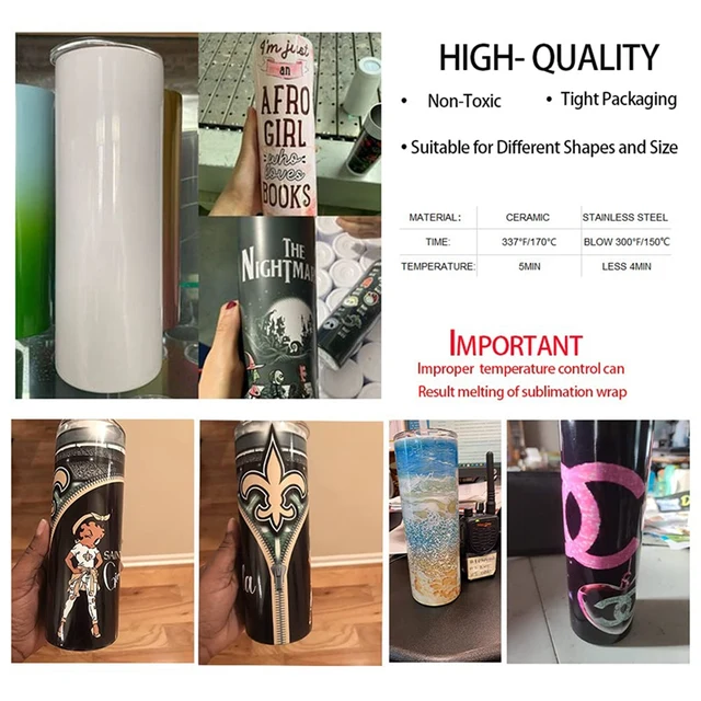 Shrink Wrap for Sublimation Tumblers 5x10 Inch 100PCS,Heat Transfer Shrink  Film Bags for Mugs,Cups,Sublimation Shrink Wrap Sleeves