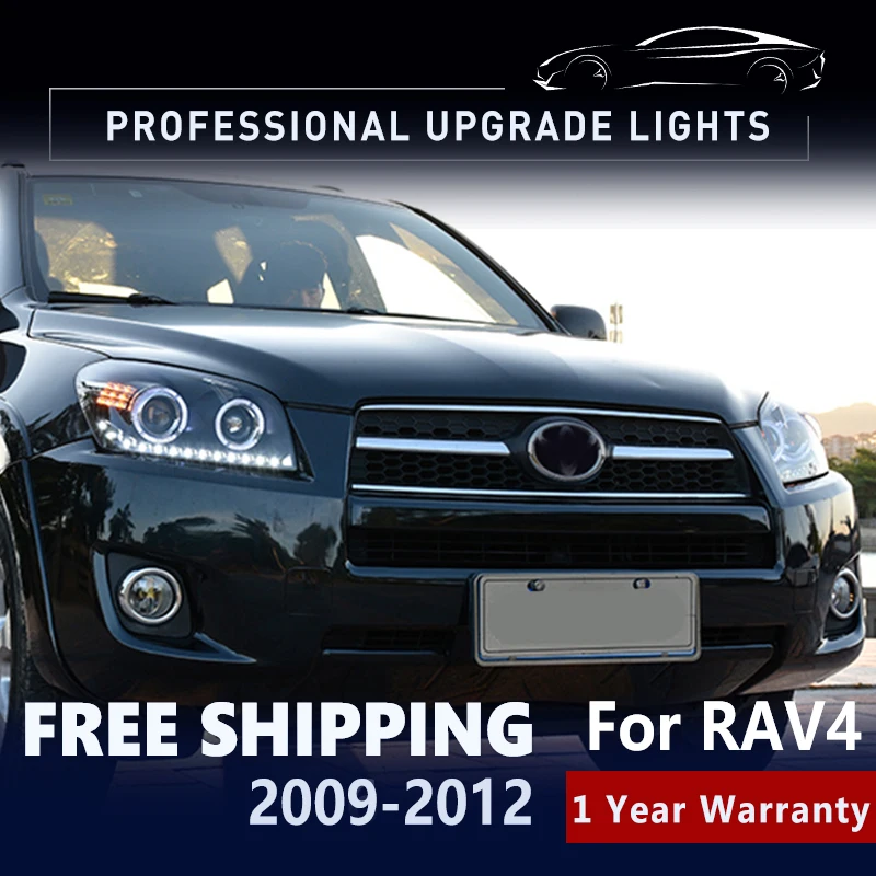 Car LED Headlight For Toyota RAV4 2009-2012 RAV 4 Front Lamp Double Xenon  Projector Lens Automotive Accessories