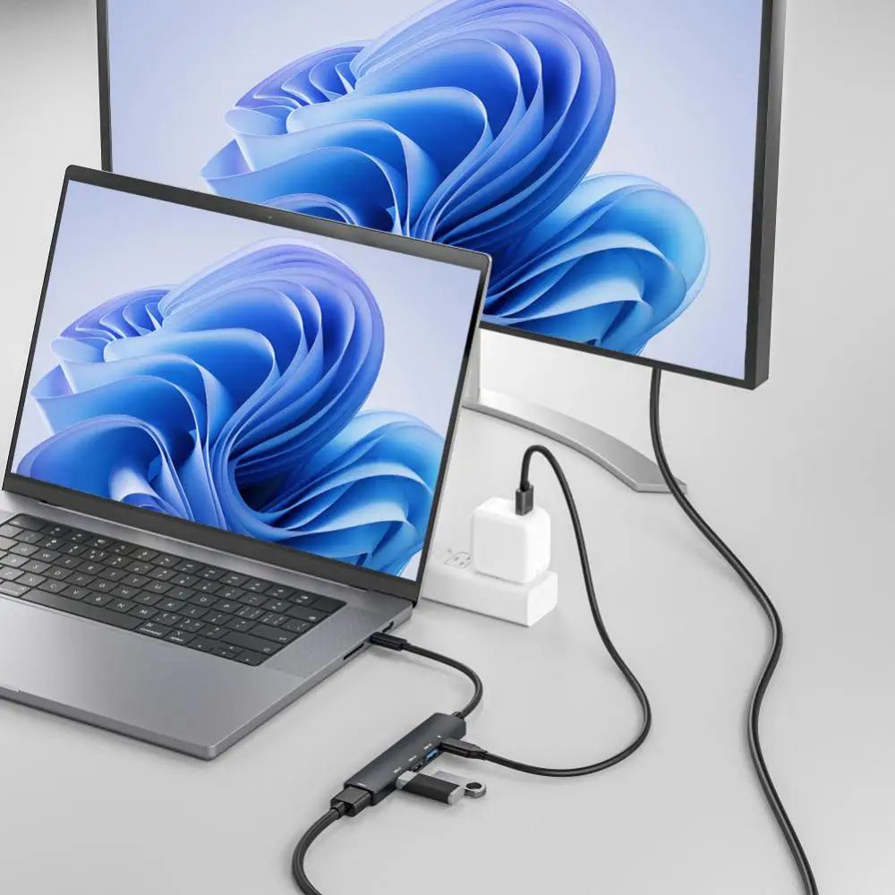 3.0 허브 USB 허브 도크 C타입 3.1, 4 포트 멀티 스플리터 어댑터, 맥북 USB 3.0 2.0 포트용 OTG
