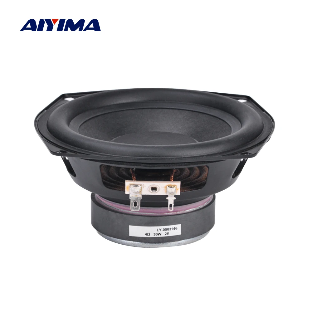 Aiyima 1 Pz Altoparlante Subwoofer Da 5.25 Pollici 4 Ohm 30W Woofer Laterale In Gomma Altoparlante Super Bass Per Altoparlanti Da Scaffale