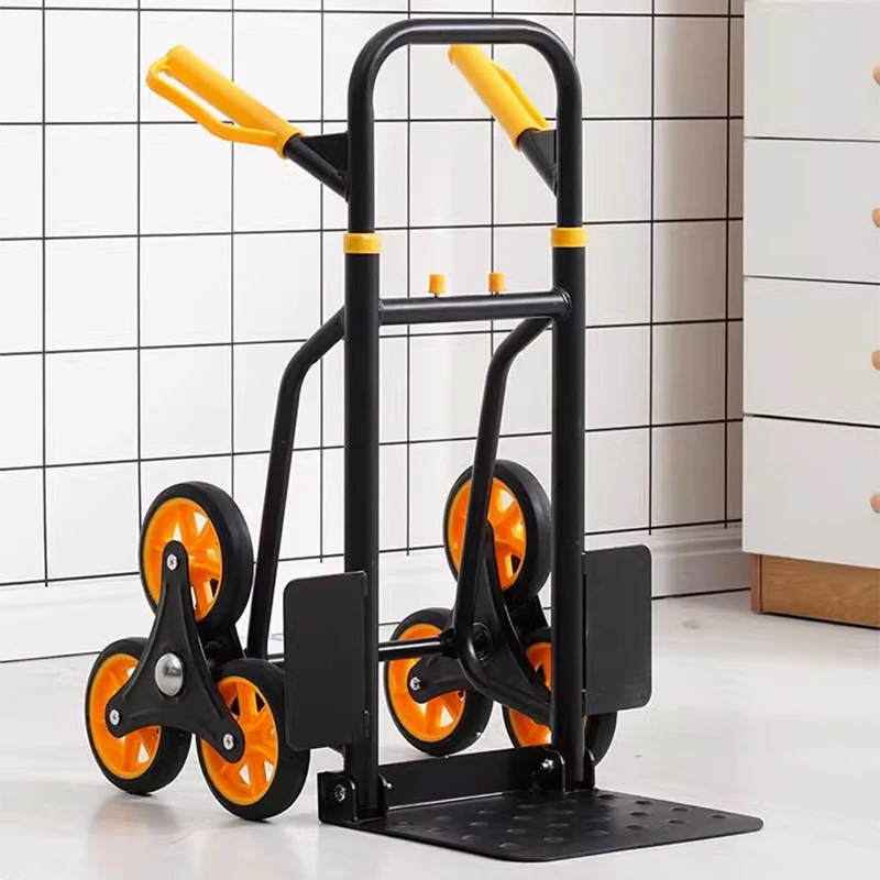 Stair Climber Hand Truck and Dolly, 200KG Capacity Heavy-Duty Trolley Cart with Telescoping Handle and Rubber Wheels