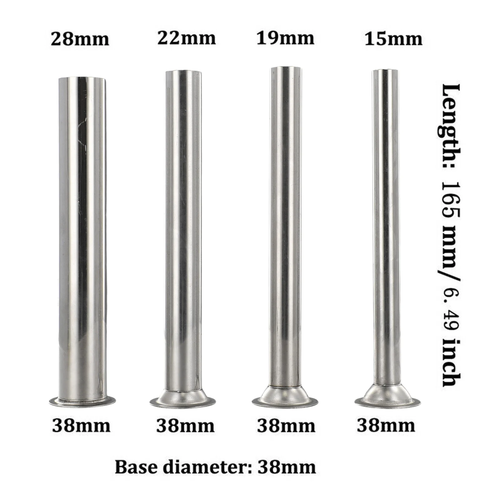 4pc 185/190mm Sausage Stuffing Tubes Stainless Steel Meat Grinder Making Funnel Stuffer For Fits Manual Or Electric Meat Grinder