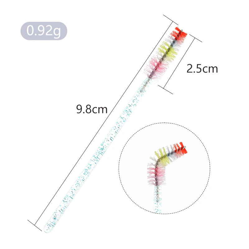 50pcs 레인보우 컬러 속눈썹 브러쉬 눈썹 빗 래쉬 메이크업 브러쉬 Spoolie Microbrush 속눈썹 연장 용품 화장품 도구